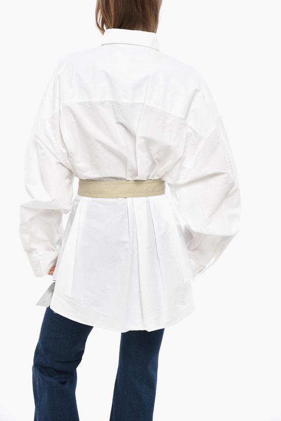  발렌시아가 블라우스 809066 TNM60 9000 WTHBELT White - BALENCIAGA