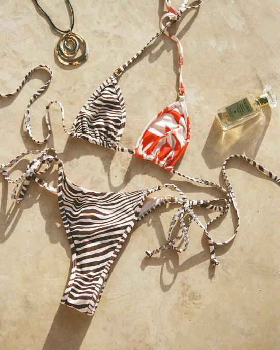  엘스페이스 비키니 수영복 LSpace 금지 비키니 바텀 동물 히비스커스 꽃 - L SPACE