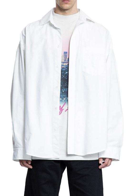 25FW 발렌시아가 긴팔 셔츠 839196TRM28 9000 WHITE