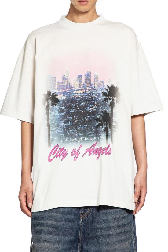 25FW 발렌시아가 반팔 티셔츠 764235TSVR2 9012 Beige