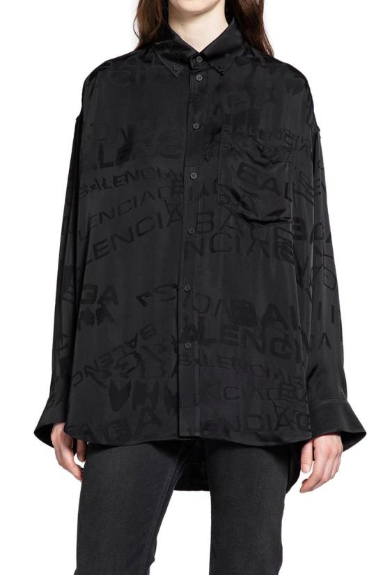 25FW 발렌시아가 셔츠 850978TTO52 1000 Black