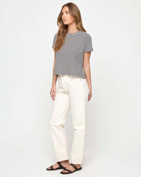  엘스페이스 반팔 티셔츠 LSpace 올데이 탑 블랙 크림 - L SPACE