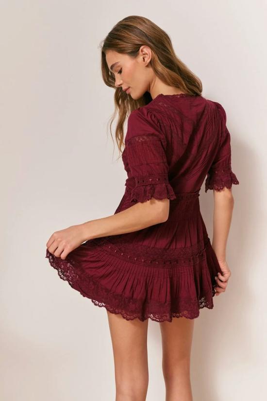  러브쉐이크팬시 숏 원피스 러브 쉑 팬시 릴리아스 드레스 스파이스드 베리 - LOVESHACKFANCY