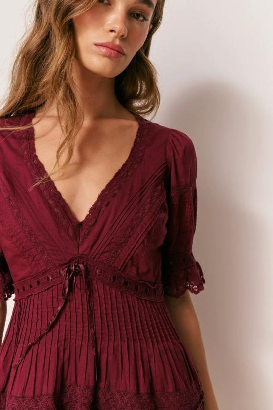  러브쉐이크팬시 숏 원피스 러브 쉑 팬시 릴리아스 드레스 스파이스드 베리 - LOVESHACKFANCY