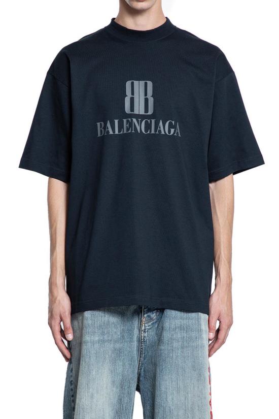 26SS 발렌시아가 반팔 티셔츠 764235TSVU4 1083 Black