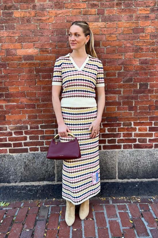  짐머만 반팔 티셔츠 어웨이큰 스캘럽 니트 폴로 - ZIMMERMANN