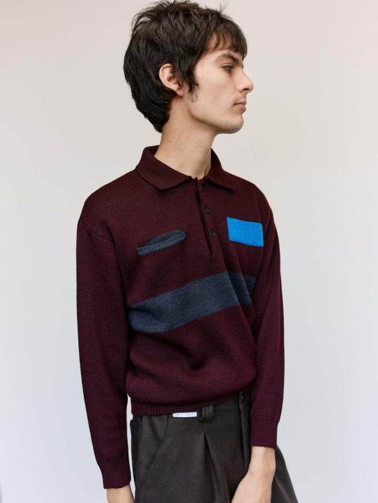  쥐알텐케이 폴로 티셔츠 Gr10 K 마호가니 울 작업복 폴로 - GR10K