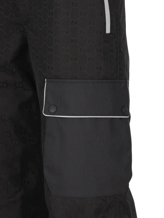25FW 구찌 GG 테크니컬 패브릭 자카드 팬츠 837770ZATL71000 Black - GUCCI