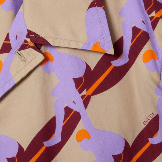 25SS 구찌 프린트 라이트 코튼 포플린 셔츠 821498Z7AMZ2040 Beige - GUCCI