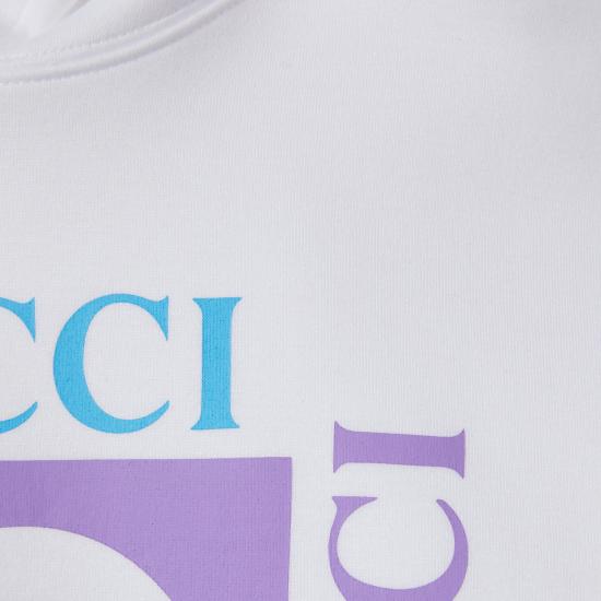 25FW 구찌 프린티드 코튼 후드 티셔츠 837935XJHGJ9081 White - GUCCI