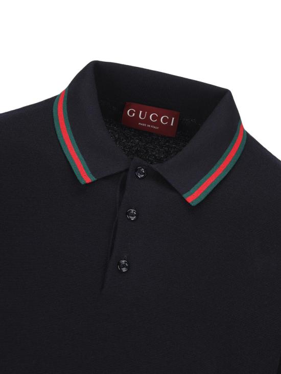 25FW 구찌 실크 코튼 폴로 셔츠 814994XKEKK4345 Black - GUCCI