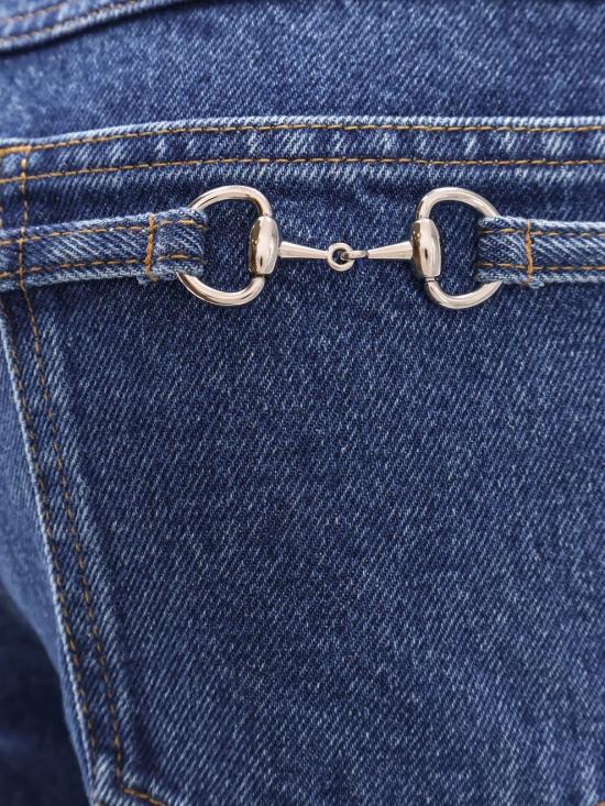 25FW 구찌 크롭트 슬림 데님 팬츠 835215XDDCX4447 Blue - GUCCI