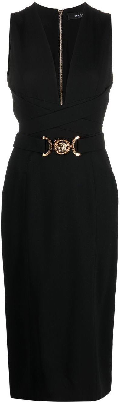  베르사체 미디 원피스 10082521A023951B000 BLACK - VERSACE