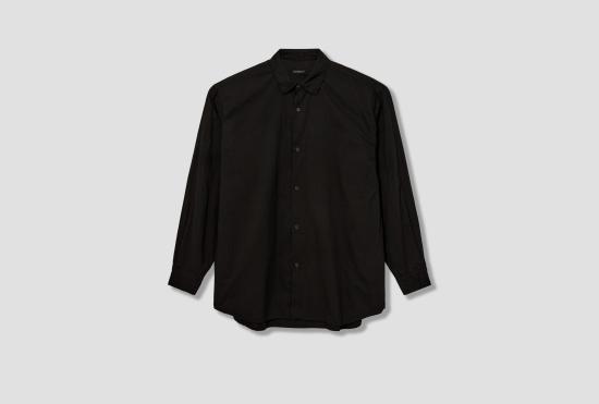 25FW 코모리 긴팔 티셔츠 카디 코튼 더블 레이어 코몰리 셔츠 C03-02005 블랙