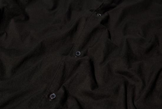 25FW 코모리 긴팔 티셔츠 카디 코튼 더블 레이어 코몰리 셔츠 C03-02005 블랙 - COMOLI