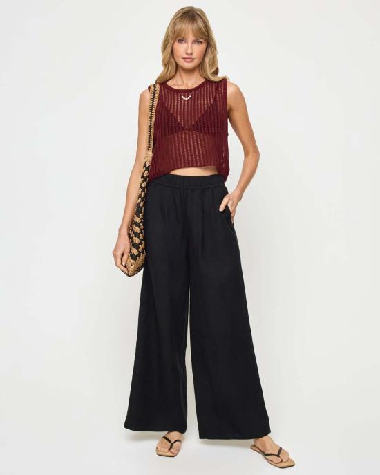  엘스페이스 민소매 티셔츠 L스페이스 샌더 탑 상그리아 - L SPACE