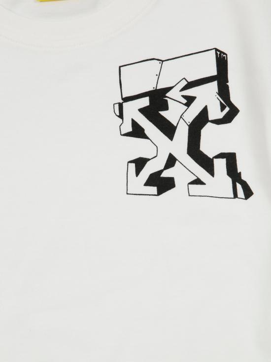 25FW [키즈] 오프화이트 티셔츠 OBAB001F25JER0050110 BIANCO - OFF WHITE
