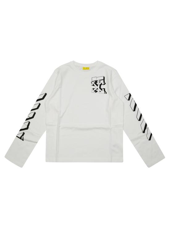 25FW [키즈] 오프화이트 티셔츠 OBAB001F25JER0050110 BIANCO