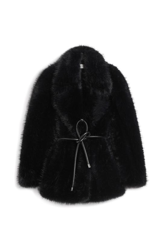 25FW 스포트막스 ROSARIA 로사리아 포 퍼 코트 2522906012600 001 Black