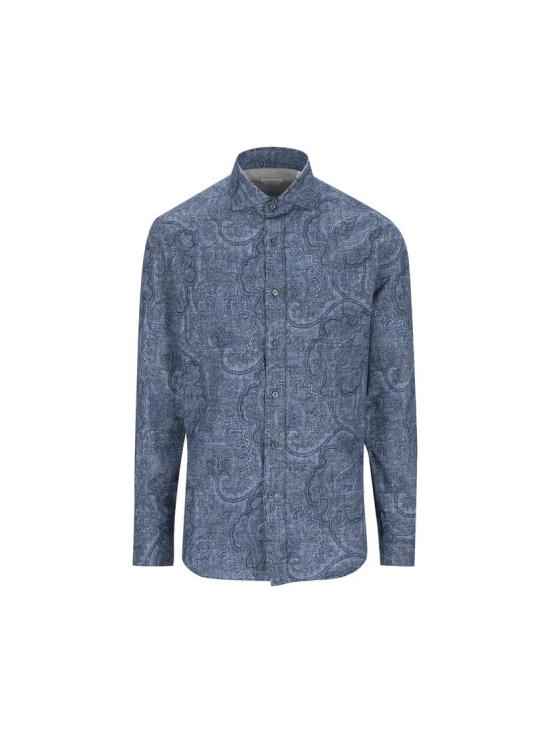 25SS 브루넬로 쿠치넬리 긴팔 셔츠 MY6181718C001 Blue