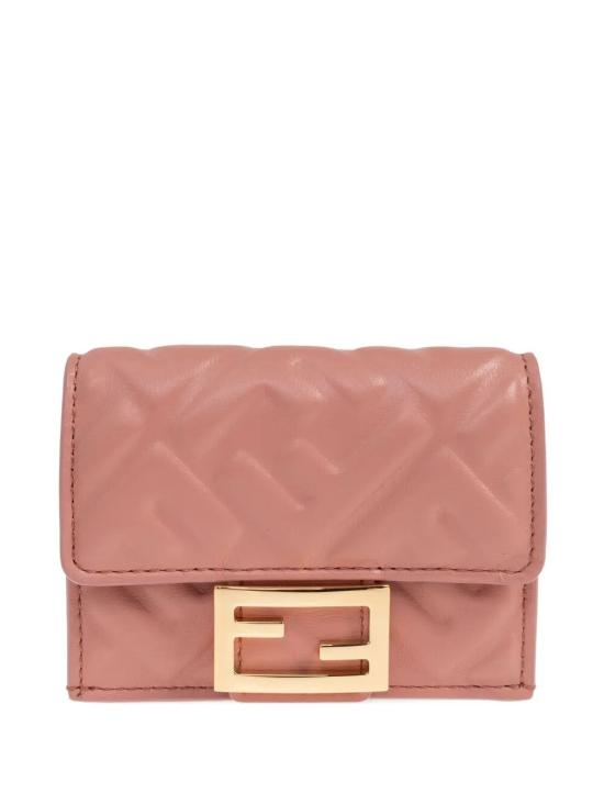25FW 펜디 나파 레더 마이크로 트라이폴드 지갑 8M0395 AAJD F13VM MACARON ORO SOFT