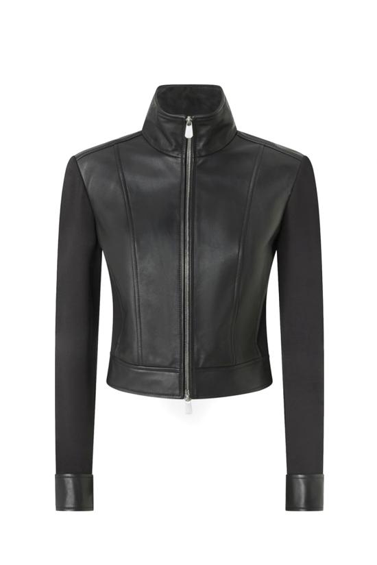 25FW 핑코 가죽 자켓 105367Y75KZ99 Black