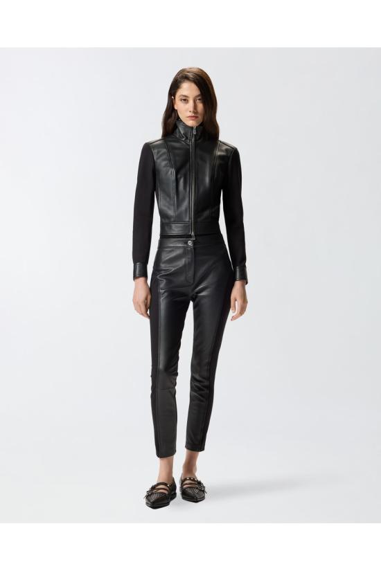 25FW 핑코 가죽 자켓 105367Y75KZ99 Black - PINKO