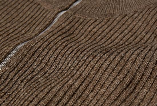 25FW 안데르센 안데르센 집업 니트 네이비 하프지퍼 - G5 / 무염색 원사 라이트 브라운 - ANDERSEN-ANDERSEN