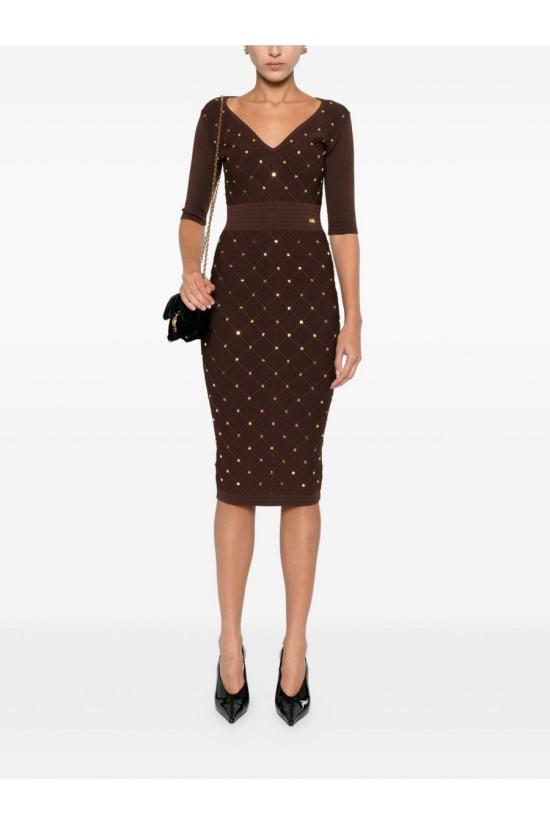 25FW 엘리자베타프랜치 미디 원피스 AM26S57E2EA3 Brown - ELISABETTA FRANCHI