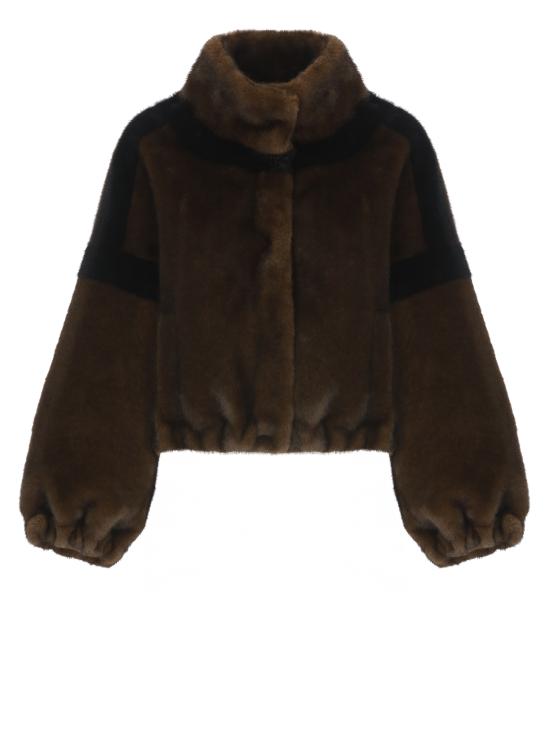 25FW 발렌티니 1972 코트 E3106 ECO MINK BICOLORCOCOA NAVY Brown