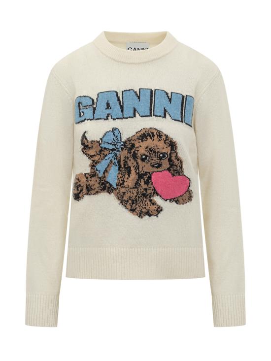 25FW 가니 플러피 퍼피 러브 울 스웨터 K2562135 EGRET DOM