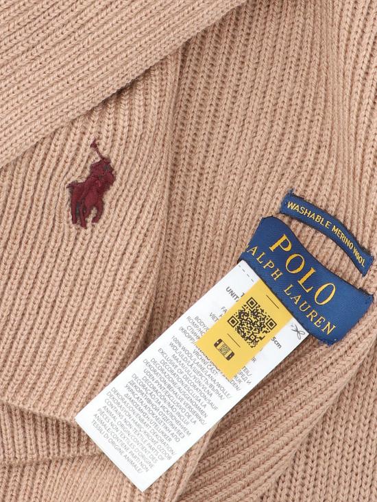 25FW 폴로 랄프로렌 포니 로고 자수 립 니트 스카프 710 886136 015 Beige - POLO RALPH LAUREN