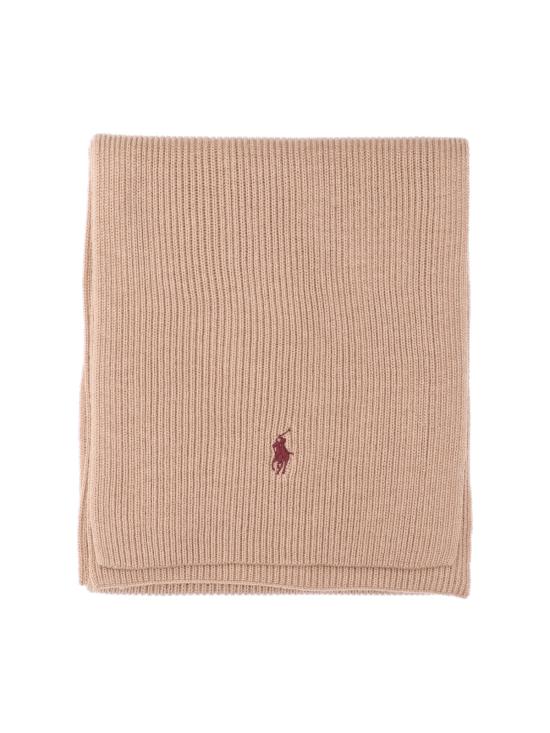 25FW 폴로 랄프로렌 포니 로고 자수 립 니트 스카프 710 886136 015 Beige - POLO RALPH LAUREN