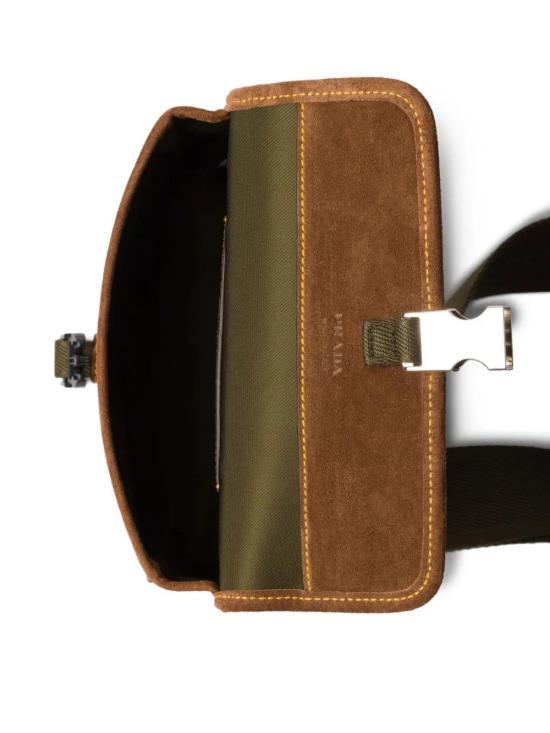 25FW 프라다 삼각로고 리나일론 스웨이드 폰 홀더 크로스백 2ZH1082HJHF041O green - PRADA