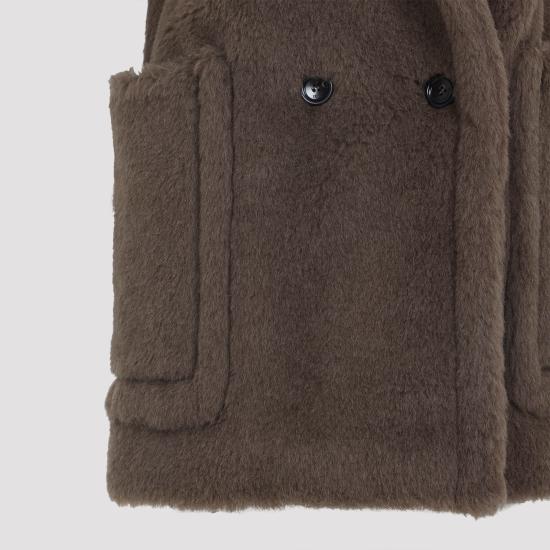 25FW 막스마라 테디 알파카 울 더블브레스트 베스트 2521276253600004 BROWN - MAX MARA