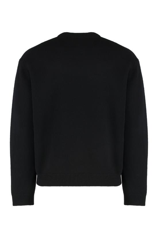 25FW 메종키츠네 폭스 헤드 인타르시아 메리노 스웨터 PM00816KM0329PM00816KM032903910391 black - MAISON KITSUNE