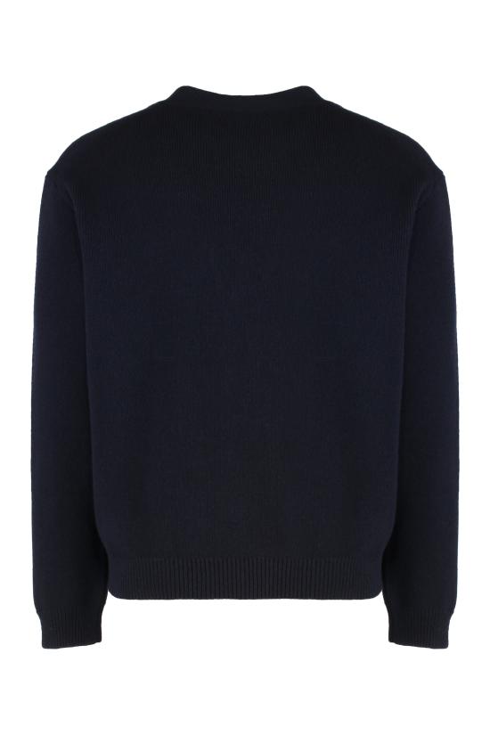 25FW 메종키츠네 폭스 헤드 밀라노 램스울 가디건 PM00510KT1180PM00510KT118004130413 blue - MAISON KITSUNE