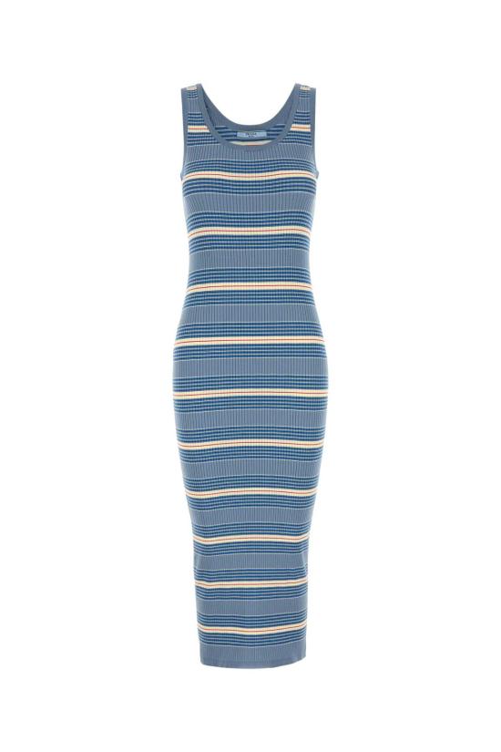 25FW 프라다 미디 원피스 23A43SOOO17KJ F0237 STRIPPED