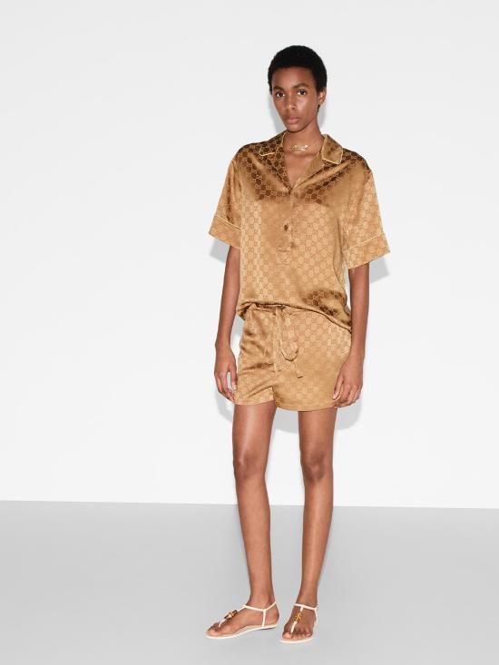 25SS 구찌 GG 새틴 쇼츠 814743ZAQKJ 2031 PRINTED - GUCCI