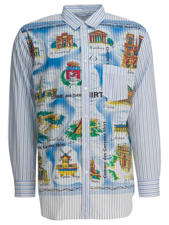 25FW 꼼데가르송 긴팔 셔츠 FPB015W251STRIPEMIX LIGHT BLUE