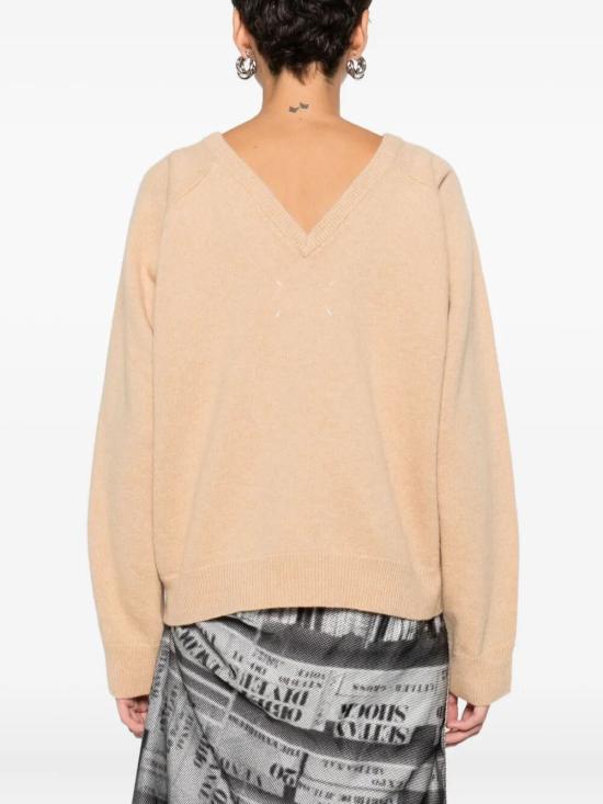 25FW 마르지엘라 V백 울 스웨터 S29HN0015M13179220M CAMEL - MAISON MARGIELA