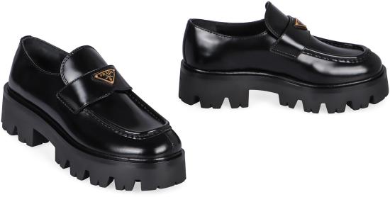 프라다 모노블럭 러버솔 레더 로퍼 1D185OF050055F0002 black - PRADA