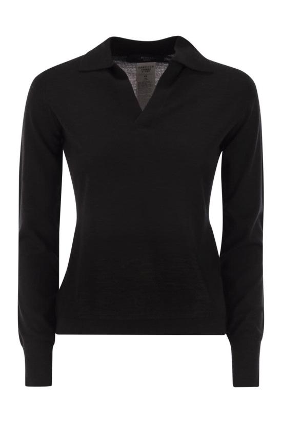 25FW 위켄드막스마라 카파 버진울 스웨터 2525366052600 008 BLACK