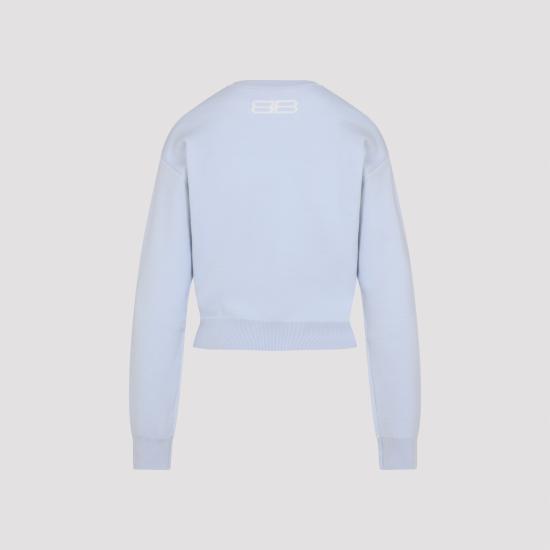 25FW 발렌시아가 로고 인타르시아 스웨터 850046T1760 9076 BLUE - BALENCIAGA