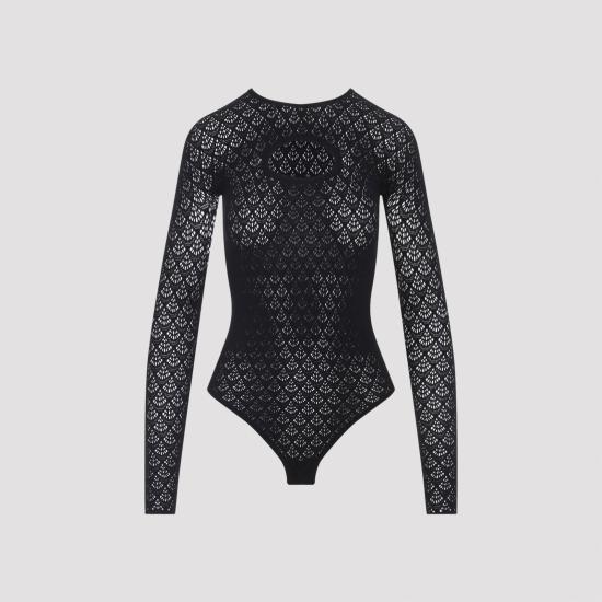 25FW 월포드 반팔 티셔츠 79330 7005 BLACK - WOLFORD