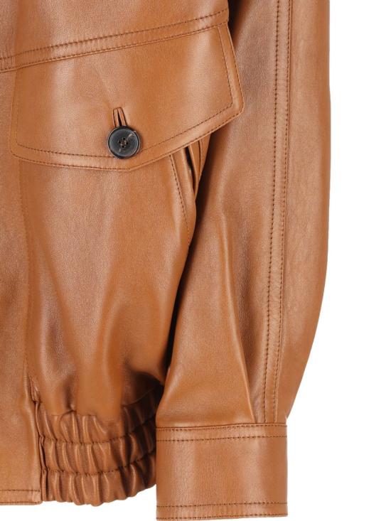 25FW 생로랑 가죽 자켓 842948YCSK22080 LEATHER BROWN - SAINT LAURENT