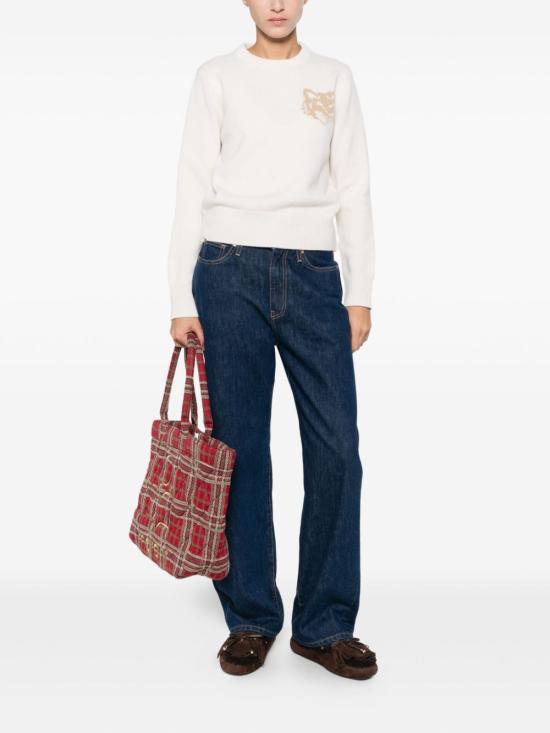 25FW 메종키츠네 폭스 헤드 인타르시아 메리노 스웨터 NW00808KM03290395 BEIGE - MAISON KITSUNE