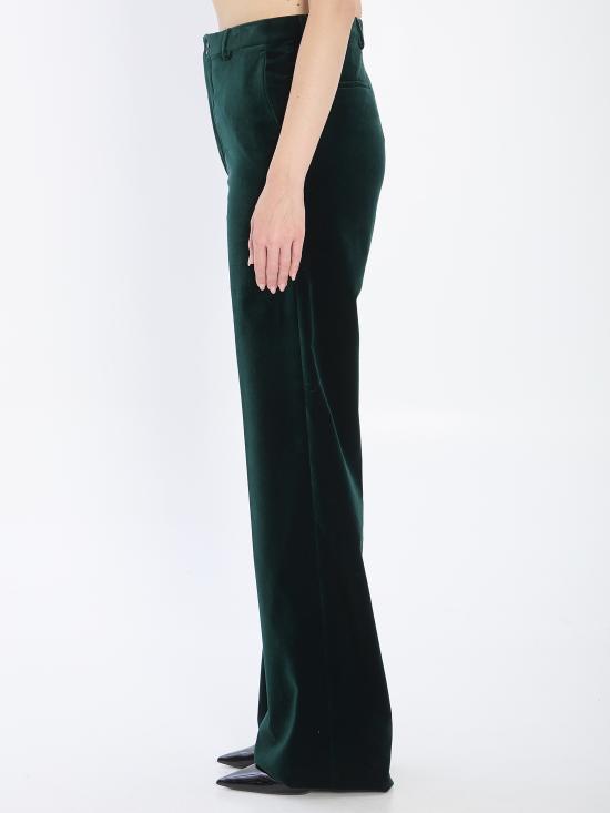 25FW 구찌 소프트 스트레치 코튼 벨벳 팬츠 845357ZJV75 3089 GREEN - GUCCI