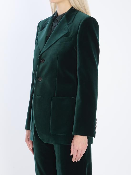 25FW 구찌 스트레치 코튼 벨벳 자켓 스트레치 코튼 벨벳  849749Z7AZS 3089 GREEN - GUCCI