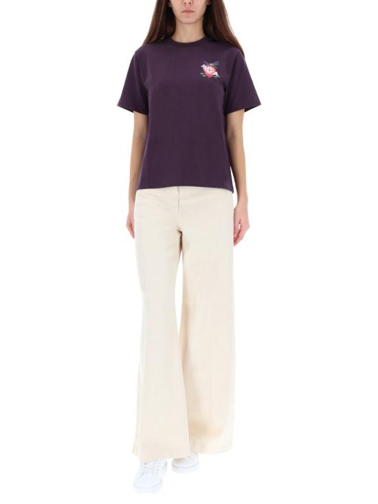 25FW 카사블랑카 반팔 티셔츠 WAW25JTS046 01DRAGONFLYFLORAL PURPLE - CASABLANCA